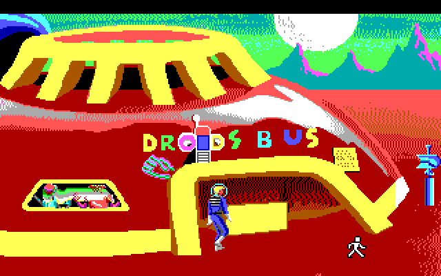 Space Quest I: Roger Wilco in the Sarien Encounter IBM PC/Compatibles Screenshot: Droid shop entrance.