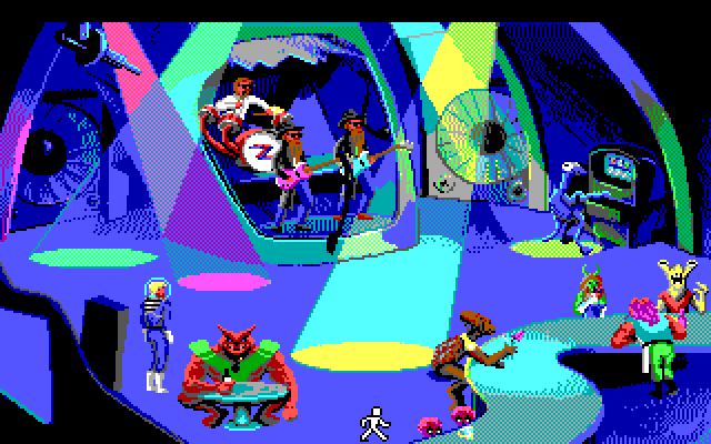 Space Quest I: Roger Wilco in the Sarien Encounter IBM PC/Compatibles Screenshot: Inside the Rocket Bar.