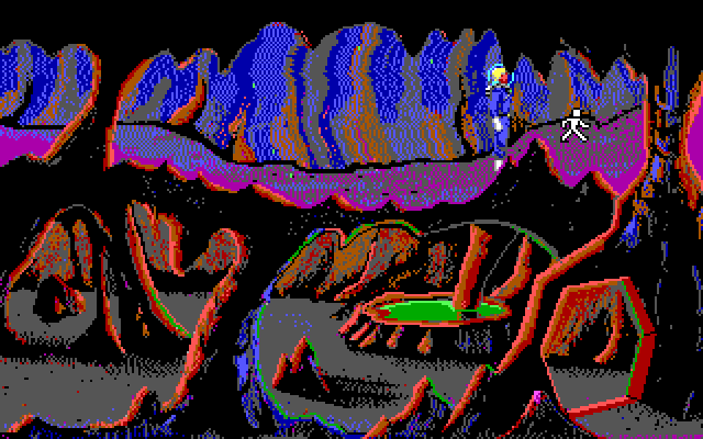 Space Quest I: Roger Wilco in the Sarien Encounter IBM PC/Compatibles Screenshot: Be careful of the acid drops!