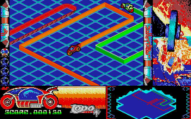Zona 0 IBM PC/Compatibles Screenshot: Avoiding walls becomes more difficult the longer you survive...