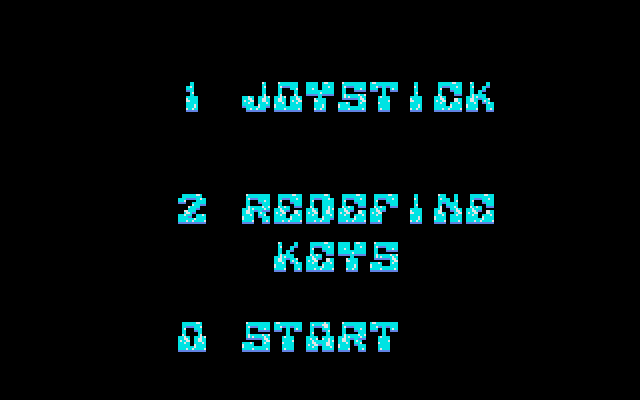 Zona 0 IBM PC/Compatibles Screenshot: Use a joystick, or a keyboard to play?