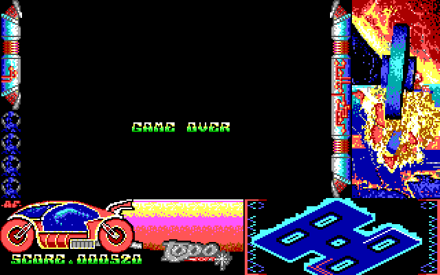 Zona 0 IBM PC/Compatibles Screenshot: Game over.