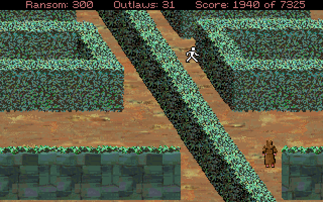 Conquests of the Longbow: The Legend of Robin Hood IBM PC/Compatibles Screenshot: You'll need to navigate a hedge maze...