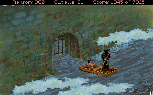 Conquests of the Longbow: The Legend of Robin Hood IBM PC/Compatibles Screenshot: Escaping the monastary.