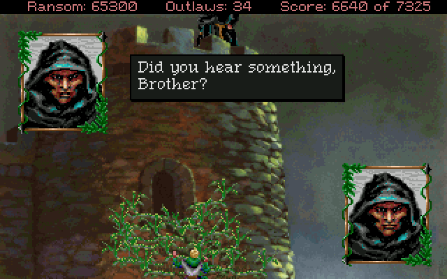 Conquests of the Longbow: The Legend of Robin Hood IBM PC/Compatibles Screenshot: Don't get caught by the guards!