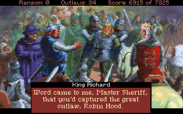 Conquests of the Longbow: The Legend of Robin Hood IBM PC/Compatibles Screenshot: King Richard returns...