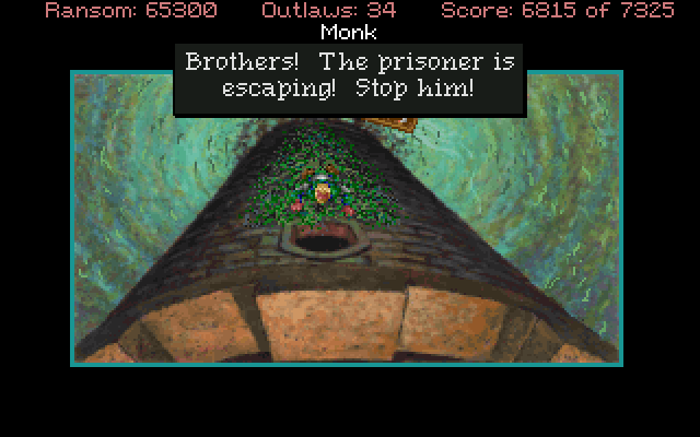 Conquests of the Longbow: The Legend of Robin Hood IBM PC/Compatibles Screenshot: Time to escape!