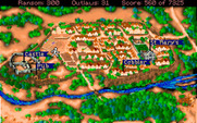 Conquests of the Longbow: The Legend of Robin Hood for IBM PC/Compatibles - The map of Nottingham.