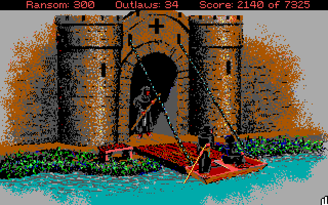Conquests of the Longbow: The Legend of Robin Hood IBM PC/Compatibles Screenshot: Don't make a mistake sneaking in, or it's game over!