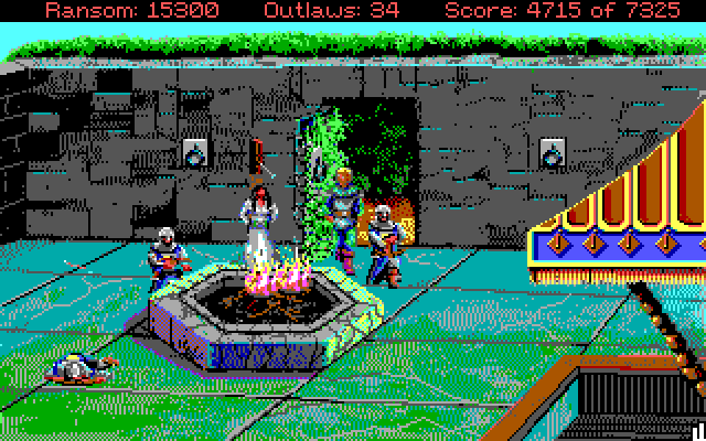 Conquests of the Longbow: The Legend of Robin Hood IBM PC/Compatibles Screenshot: Marian is in trouble, Robin to the rescue!