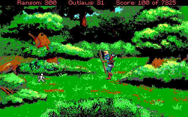 Conquests of the Longbow: The Legend of Robin Hood IBM PC/Compatibles Screenshot: Exploring the forrest.