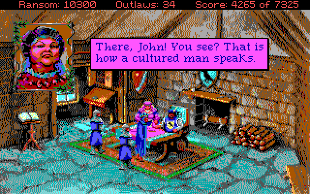 Conquests of the Longbow: The Legend of Robin Hood IBM PC/Compatibles Screenshot: Time to trick the Sheriff of Nottingham!