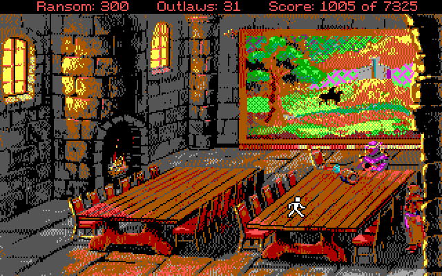 Conquests of the Longbow: The Legend of Robin Hood IBM PC/Compatibles Screenshot: The abbot is here, talk to him to learn some clues...