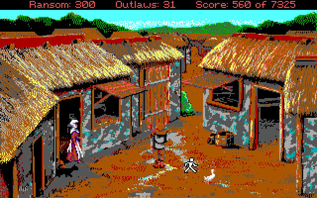 Conquests of the Longbow: The Legend of Robin Hood IBM PC/Compatibles Screenshot: Entering the town...