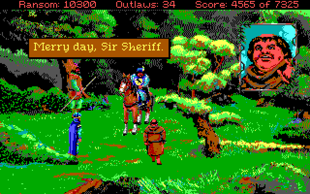 Conquests of the Longbow: The Legend of Robin Hood IBM PC/Compatibles Screenshot: Caught the Sheriff...