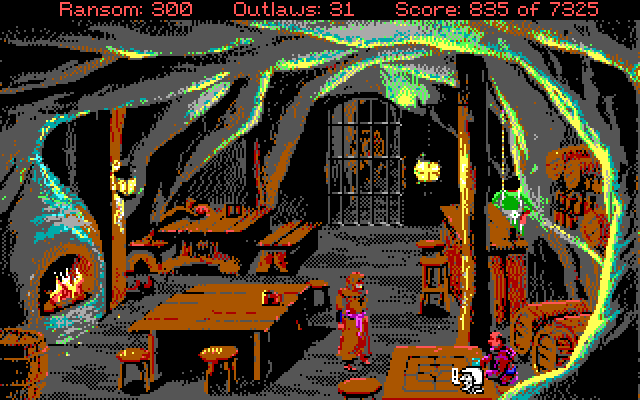 Conquests of the Longbow: The Legend of Robin Hood IBM PC/Compatibles Screenshot: Inside the pub...