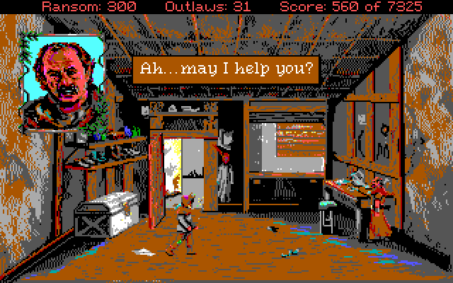 Conquests of the Longbow: The Legend of Robin Hood IBM PC/Compatibles Screenshot: First, I'll need to get some information...