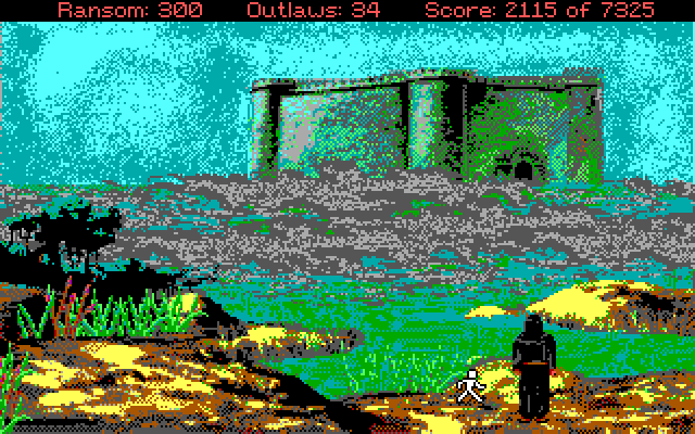 Conquests of the Longbow: The Legend of Robin Hood IBM PC/Compatibles Screenshot: In disguise, sneaking into the monastary...