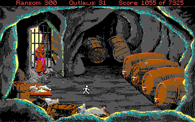 Conquests of the Longbow: The Legend of Robin Hood IBM PC/Compatibles Screenshot: There is a secret passage hidden here...