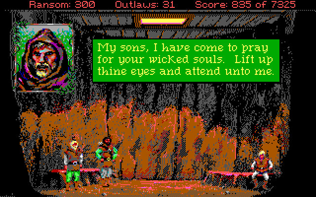 Conquests of the Longbow: The Legend of Robin Hood IBM PC/Compatibles Screenshot: I'll need to rescue these three...