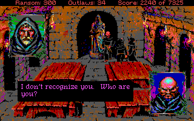 Conquests of the Longbow: The Legend of Robin Hood IBM PC/Compatibles Screenshot: Exploring; don't say anything that gives away your identity!