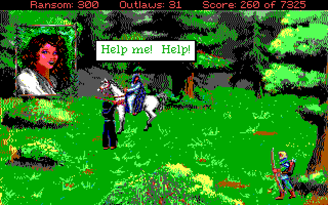 Conquests of the Longbow: The Legend of Robin Hood IBM PC/Compatibles Screenshot: Maid Marian is in trouble!