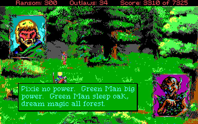 Conquests of the Longbow: The Legend of Robin Hood IBM PC/Compatibles Screenshot: Caught pixie!