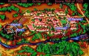 Conquests of the Longbow: The Legend of Robin Hood for IBM PC/Compatibles - The map of Nottingham.