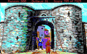 Conquests of the Longbow: The Legend of Robin Hood for IBM PC/Compatibles - In disguise, attempting to sneak into the castle...