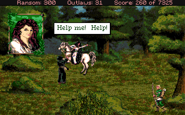 Conquests of the Longbow: The Legend of Robin Hood Amiga Screenshot: Marian is in trouble!