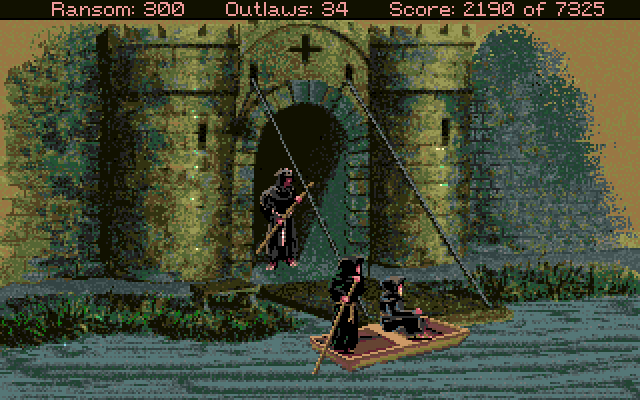 Conquests of the Longbow: The Legend of Robin Hood Amiga Screenshot: Try to sneak in...