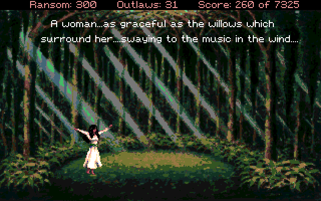 Conquests of the Longbow: The Legend of Robin Hood Amiga Screenshot: Robin has a dream of Maid Marian.