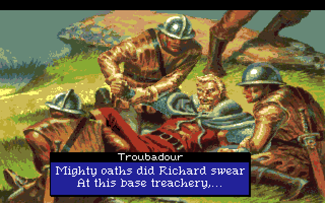 Conquests of the Longbow: The Legend of Robin Hood Amiga Screenshot: King Richard is captured...