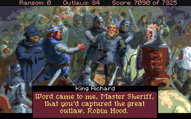 Conquests of the Longbow: The Legend of Robin Hood Amiga Screenshot: King Richard returns...