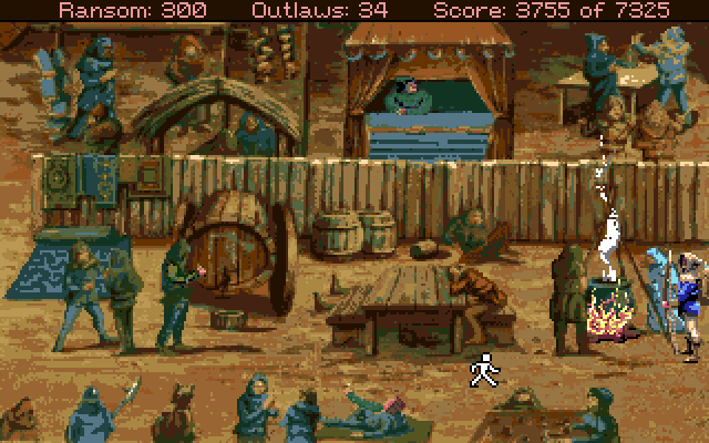 Conquests of the Longbow: The Legend of Robin Hood Amiga Screenshot: Exploring the fair some more...
