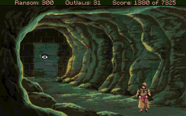 Conquests of the Longbow: The Legend of Robin Hood Amiga Screenshot: Use the eye icon to examine things.
