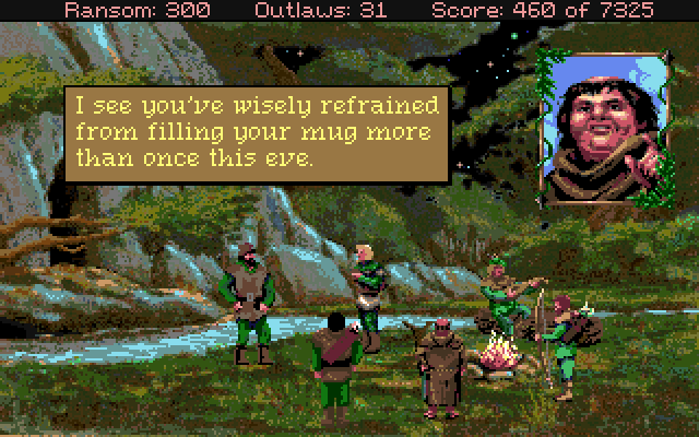Conquests of the Longbow: The Legend of Robin Hood Amiga Screenshot: The end of the day...