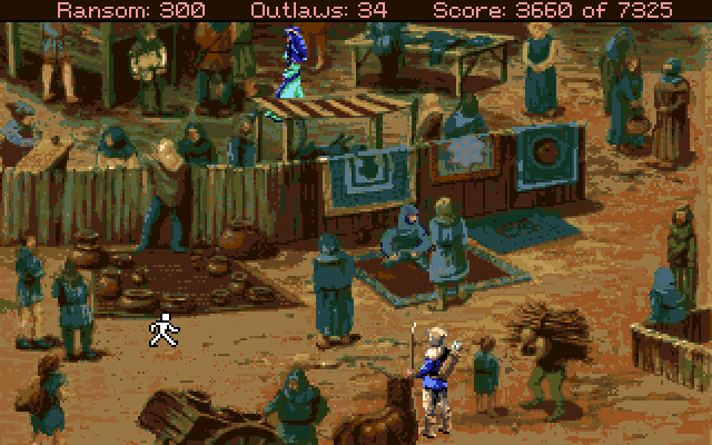 Conquests of the Longbow: The Legend of Robin Hood Amiga Screenshot: Arriving at the fair!