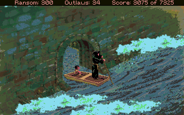 Conquests of the Longbow: The Legend of Robin Hood Amiga Screenshot: Escaping the monastary...
