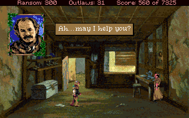 Conquests of the Longbow: The Legend of Robin Hood Amiga Screenshot: First, I'll need some information...