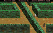 Conquests of the Longbow: The Legend of Robin Hood for Amiga - You'll need to navigate this hedge maze...