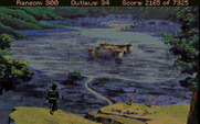 Conquests of the Longbow: The Legend of Robin Hood for Amiga - The Fen Monastary in the distance...