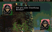 Conquests of the Longbow: The Legend of Robin Hood for Amiga - Don't let the guards hear you!