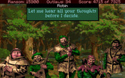 Conquests of the Longbow: The Legend of Robin Hood for Amiga - The men offer an opinion, and Robin needs to decide a course of action...