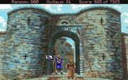 Conquests of the Longbow: The Legend of Robin Hood for Amiga - Time to talk my way into the castle...