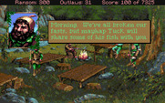 Conquests of the Longbow: The Legend of Robin Hood for Amiga - The camp just outside the cave.