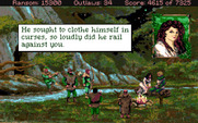 Conquests of the Longbow: The Legend of Robin Hood for Amiga - The sheriff isn't impressed with your tricks...