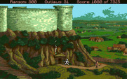 Conquests of the Longbow: The Legend of Robin Hood for Amiga - Outside the pub...