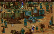 Conquests of the Longbow: The Legend of Robin Hood for Amiga - Arriving at the fair!
