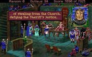 Conquests of the Longbow: The Legend of Robin Hood for Amiga - The list of charges against Robin Hood...